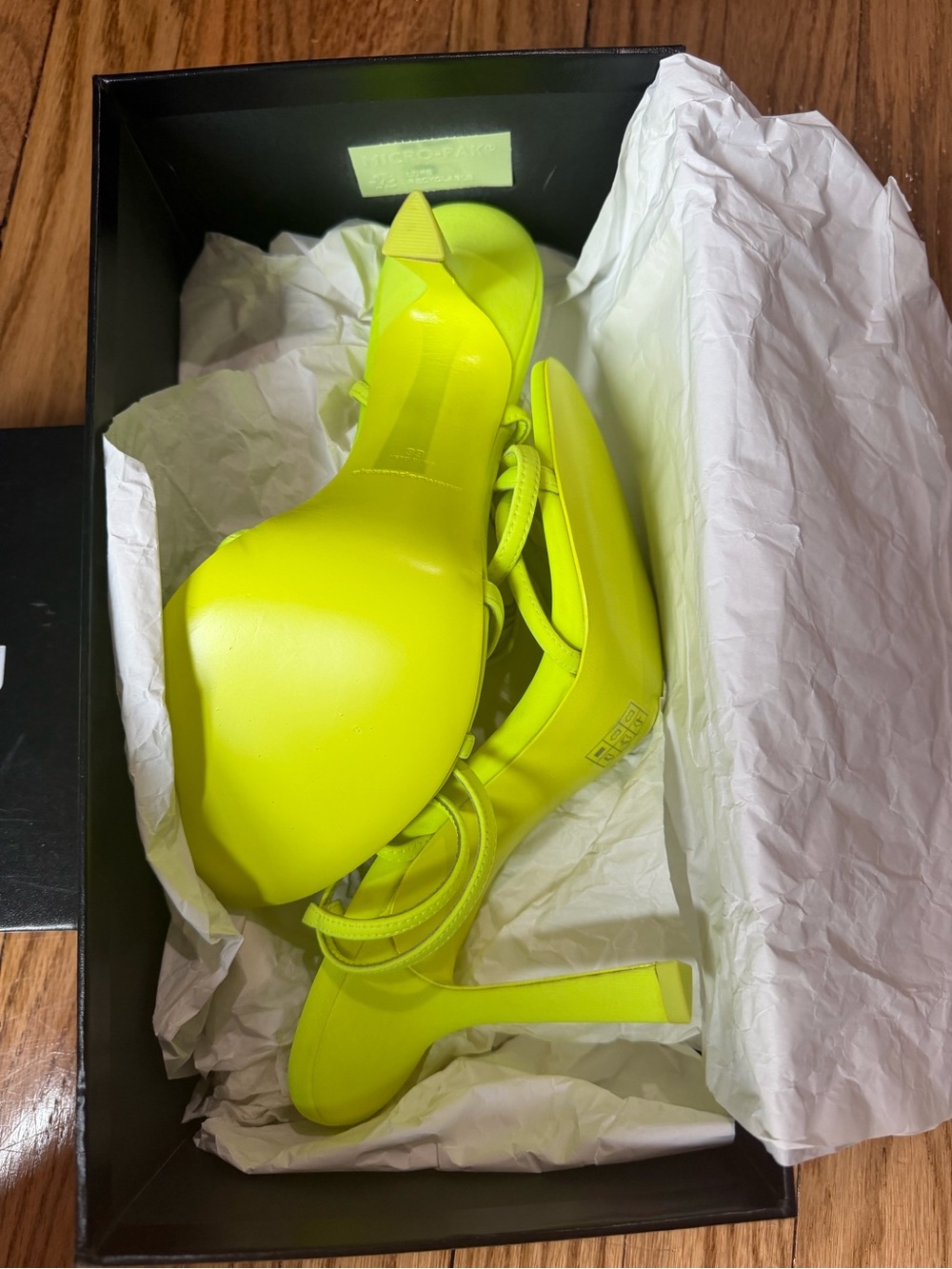 Alexander Wang Neon Yellow Strappy Sandal with Buckle - Picture 2 of 6